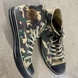 Converse Camo High-Tops with Green and Brown